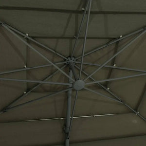 Градински чадър със странична стойка Hesperide Melhia Multi-canopy, Накланящ се, Olefin, Лаврово зелено, 4x3 m