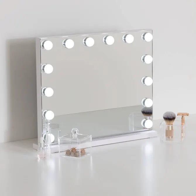 Огледало за баня 5five Holly, LED, 50x10x42.5 cm, Бяло