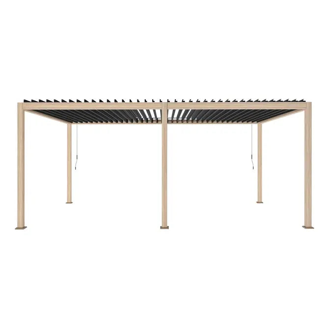 Ръчна пергола Hesperide Evora, Алуминий с дървесен ефект, 6x3 m