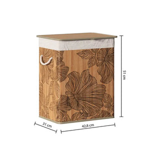 Кош за пране 5five Blackflora, Бамбук, 60 l