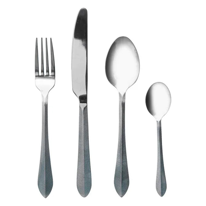 Комплект прибори Secret de Gourmet Carya, Инокс, 24 части