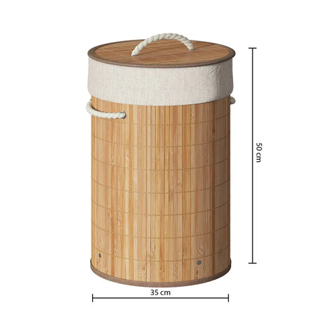 Кош за пране 5five Bambou, Кръгъл, 48 l