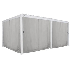 Комплект комарници с релси за беседка Hesperide Evora, Сиво-бял, 6x3.6 m