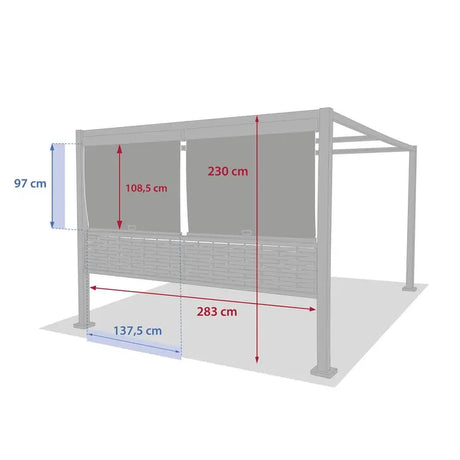 Комплект щори за беседка Hesperide Zalya, Цвят Шисти, 4x3 m