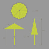 Прав накланящ се чадър Hesperide Loompa, 3 m