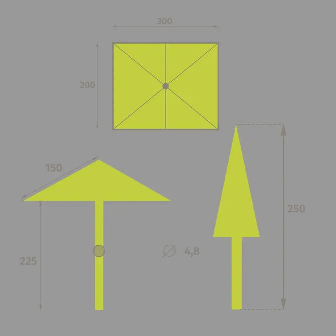 Прав накланящ се чадър Hesperide Loompa, Пшеница, 2x3 m