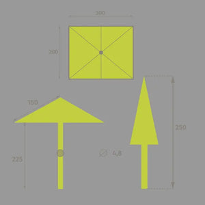 Прав накланящ се чадър Hesperide Loompa, Пшеница, 2x3 m