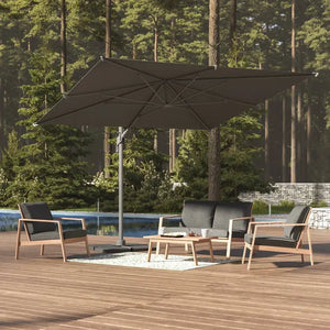 Градински чадър със странична стойка Hesperide Melhia, Накланящ се, Olefin, Антрацит, 3x3 m