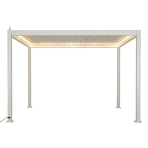 Електрическа пергола Hesperide Evora, Бял алуминий, 3.6x3.6 m