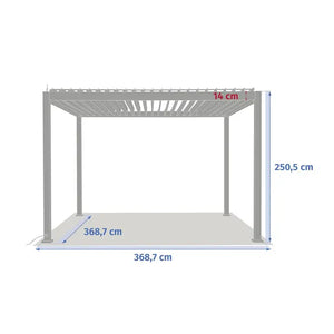 Електрическа пергола Hesperide Evora, Бял алуминий, 3.6x3.6 m