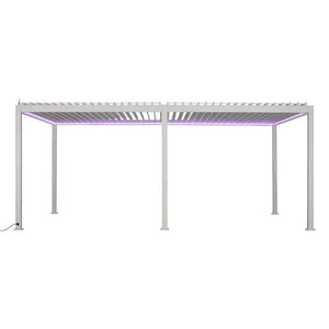 Електрическа пергола Hesperide Evora, Бял алуминий, 6x3.6 m