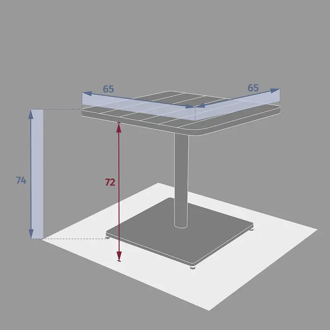 Градинска квадратна маса Hesperide Phuket, Оранжев