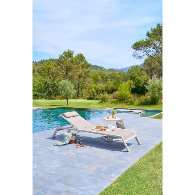 Шезлонг Hesperide Allure, Алуминий, Лен/Глина