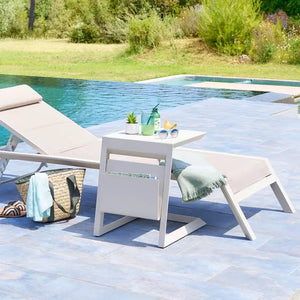 Шезлонг Hesperide Allure, Алуминий, Лен/Глина