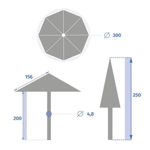 Прав накланящ се чадър Hesperide Loompa, Пшеница/Глина, 3 m