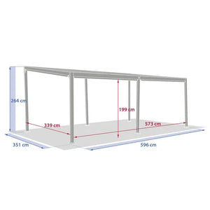 Ламелна пергола Hesperide Avila, Алуминий, Графит, 6x3.5 m