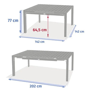 Градинска квадратна маса Hesperide Evasion, Графит, 10 места