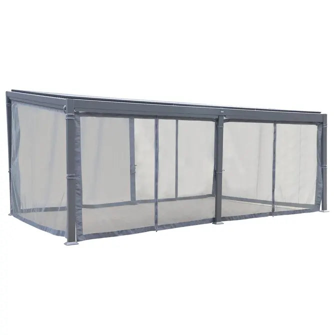 Комплект завеси за пергола Hesperide Avila, Цвят Шисти, 6 броя