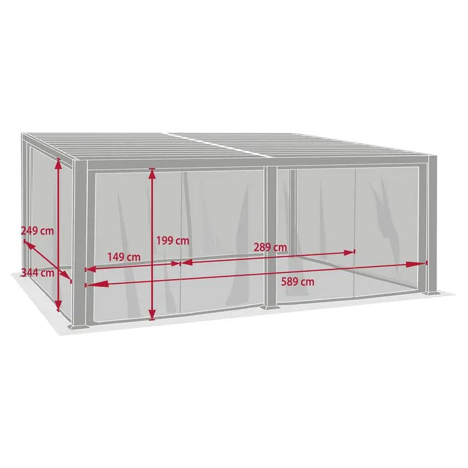 Комплект завеси за пергола Hesperide Avila, Цвят Шисти, 6 броя