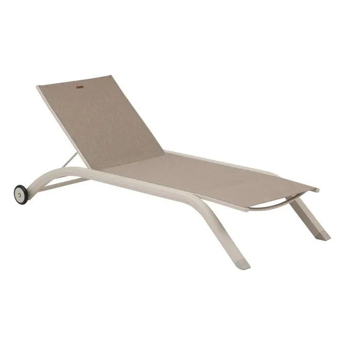 Шезлонг с колелца Hesperide Jimani, Алуминий, 77 cm, Звезден анасон/Глина