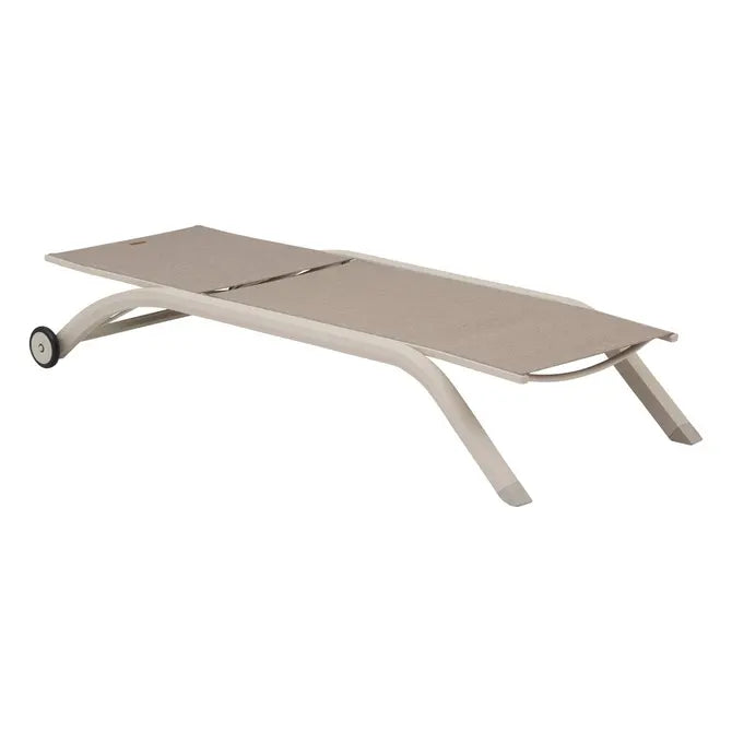 Шезлонг с колелца Hesperide Jimani, Алуминий, 77 cm, Звезден анасон/Глина