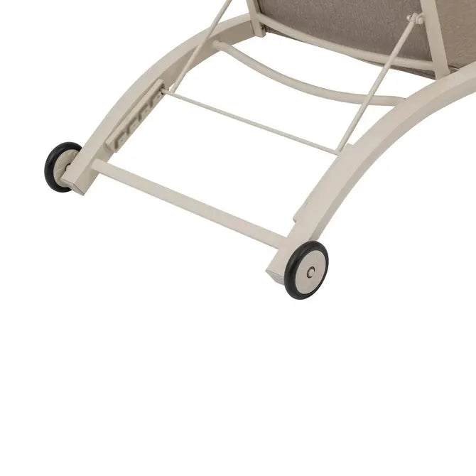 Шезлонг с колелца Hesperide Jimani, Алуминий, 77 cm, Звезден анасон/Глина