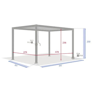 Пергола Hesperide Evora, Алуминий, Графит, 4x3 m