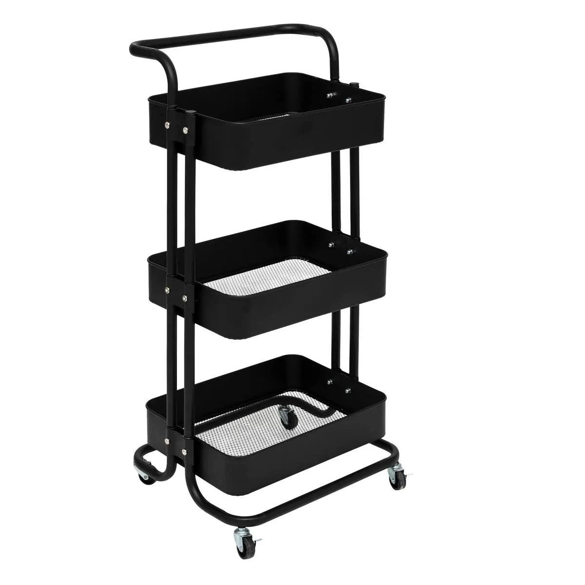 Кухненска количка 5five Black Edition, Черен, Метал, 3 нива
