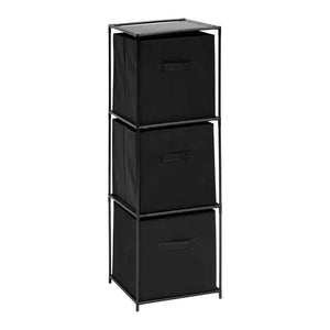 Рафт 5five Mix'n Modul, 3 отделения и 3 кутии за съхранение, 34 x 34 x 99 cm, Черен