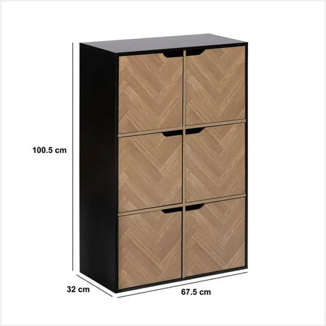 Рафт 5five Mix'n Door Chevrons, 6 отделения, Черен