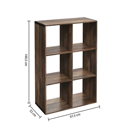 Рафт 5five Mix'n Modul Industrial, 6 отделения, Дърво