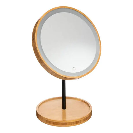 Огледало за баня 5five, Бамбук, LED, Ø16 cm