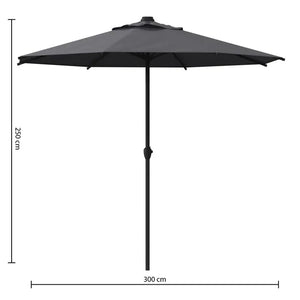 Прав накланящ се чадър Hesperide Loompa, Цвят Шисти, 3 m