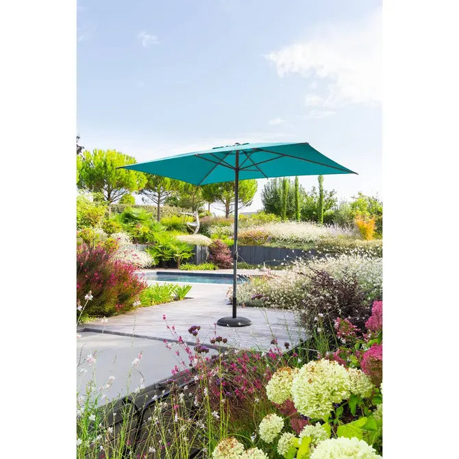 Прав накланящ се чадър Hesperide Loompa, Синьо-зелен, 2x3 m