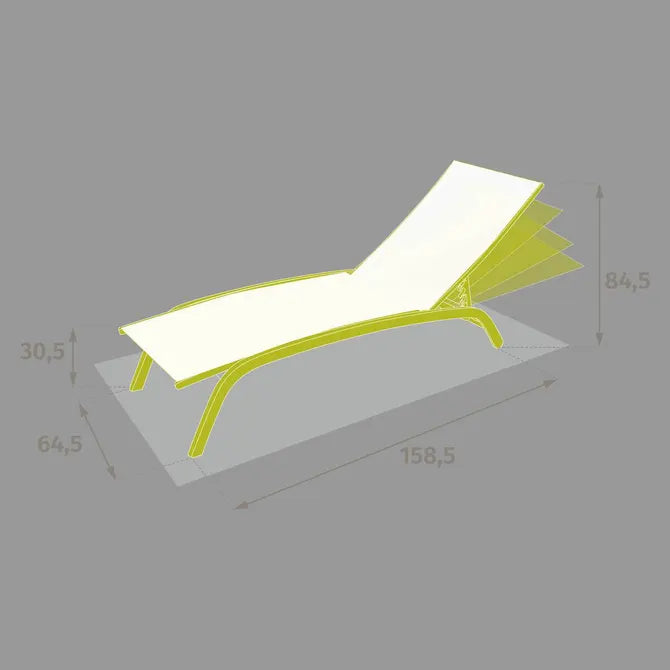 Алуминиев шезлонг Hesperide Bonao, Антрацит/Графит