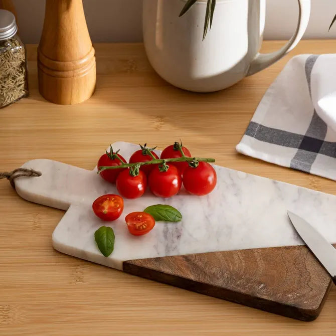 Съд за сервиране Secret de Gourmet, Бял мрамор, 30x15см