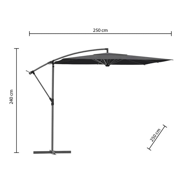 Градински чадър със странична стойка Hesperide Manoa, Цвят Шисти, 2.5x2.5 m