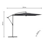 Градински чадър със странична стойка Hesperide Manoa, 2.5x2.5 m