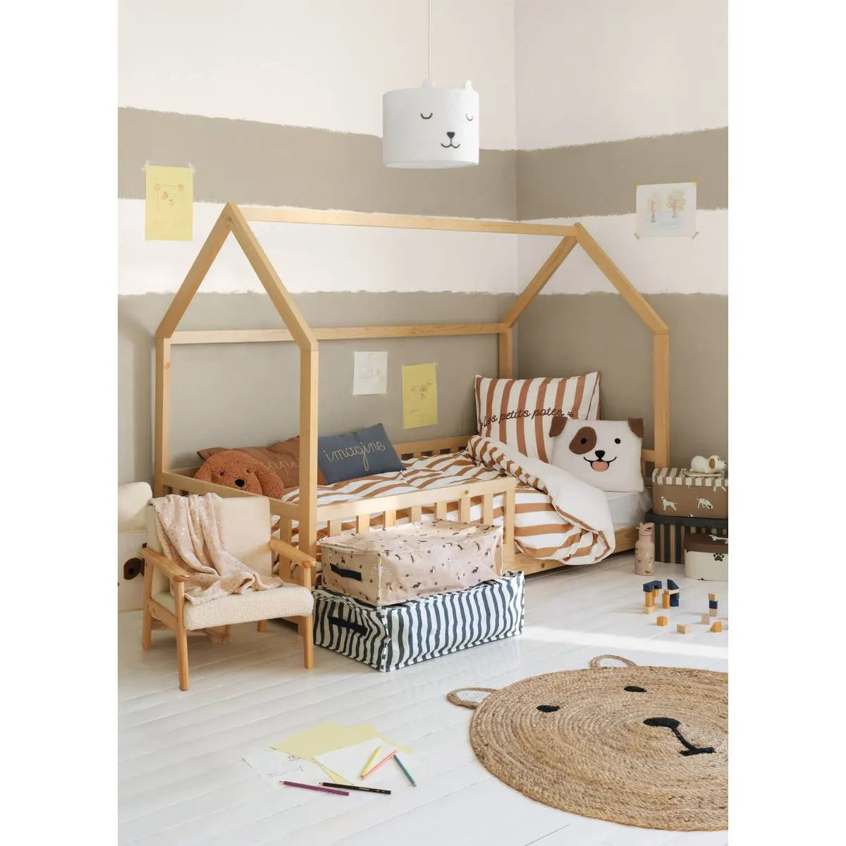 Детско двулицево спално бельо atmosphera Scott, 140x200 cm, Букле