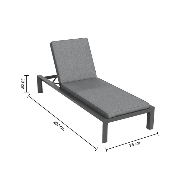Единичен алуминиев шезлонг Hesperide Evasion, Графит