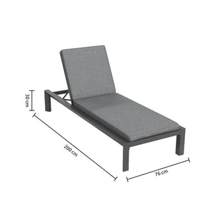 Единичен алуминиев шезлонг Hesperide Evasion, Графит