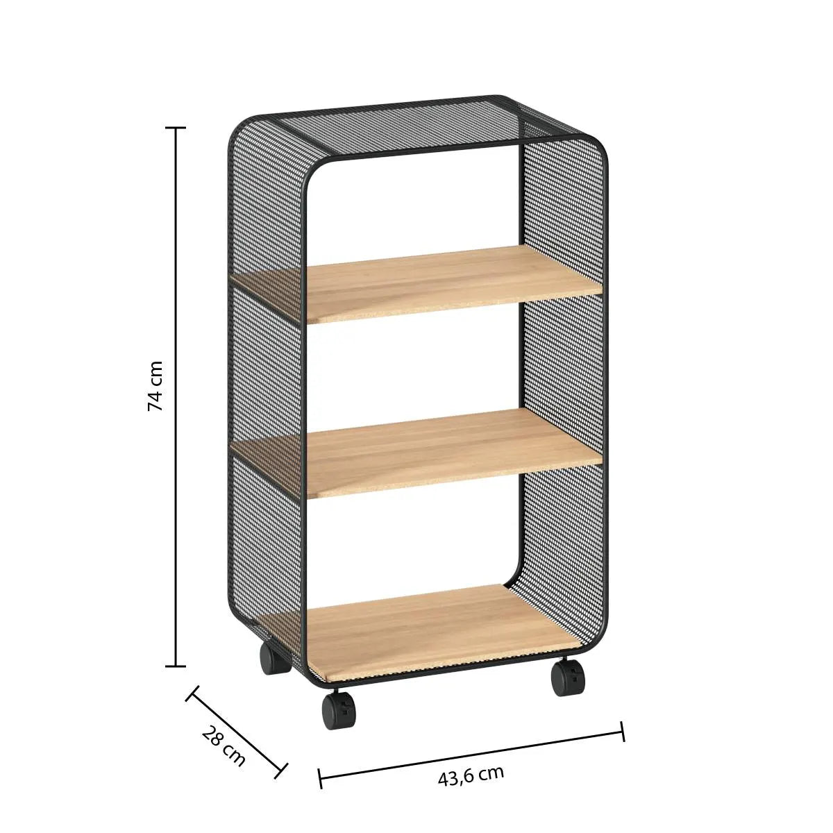 Етажерка 5five, Метал и дърво, 3 отделения