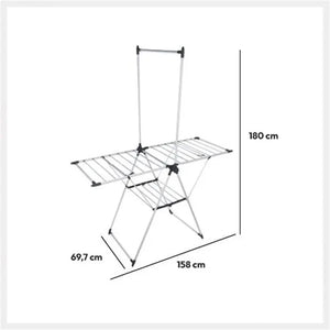 Сушилник за дрехи 5five Sinai с релса за ризи, Метал, 16 m