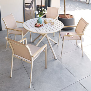 Nebullia round table 4 seats aluminum clay