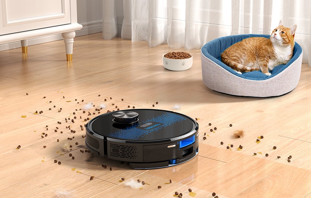 Robot vacuum cleaner Lubluelu SL60D, 42 W, Mop, LiDAR Navigation, 2600 mAh, Black,