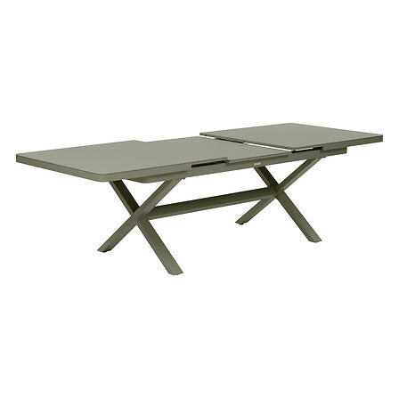 Extendable table Oryon 10 seats automatic extension glass laurel