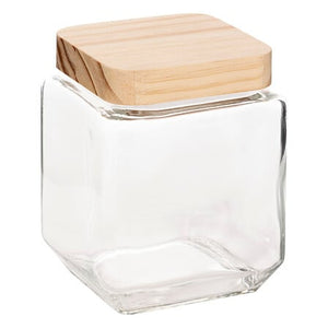 Буркан с капак 5five Pin, Стъкло и бор, 1.25L, Прозрачен