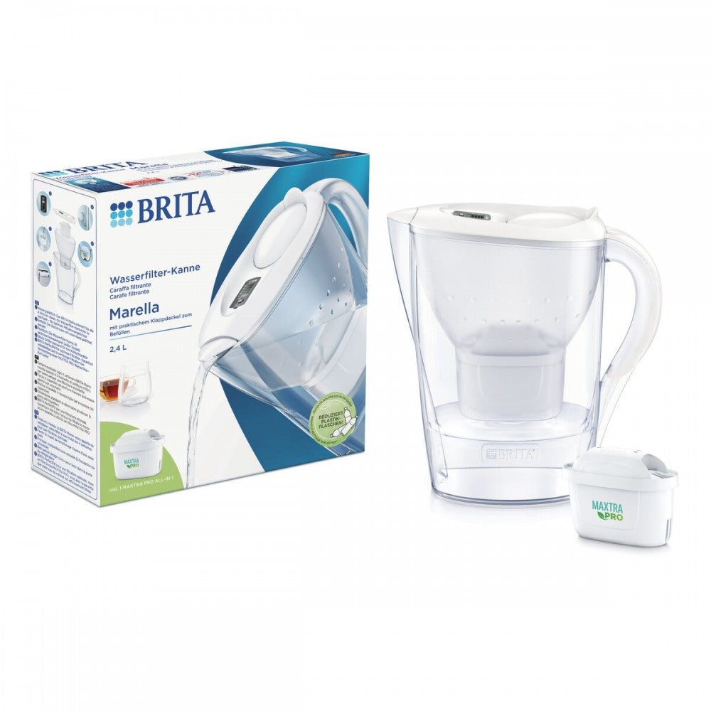 Филтърна кана Brita Marella XL 2.4 L + 1 филтър Maxtra+, Бял