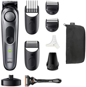 Braun Face Trimmer, Steel, Autonomy 100 min., Black/Grey