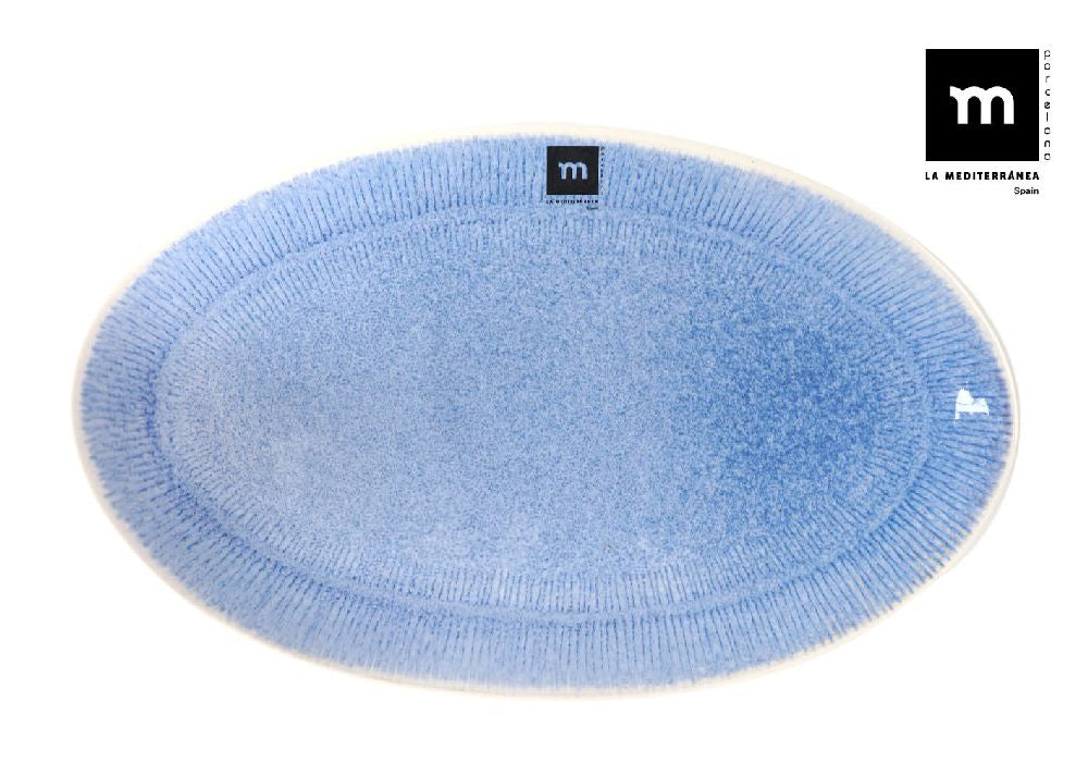 Плато овал LA MEDITERRANEA Calobra Blue, 34x21 cm, порцелан